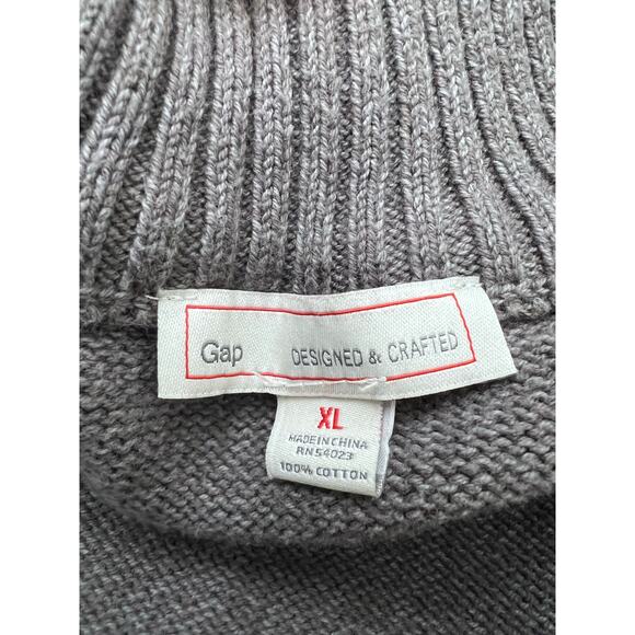 Gap 1/4 Zip Pullover Sweater Men’s XL Cotton Mock Turtleneck Preppy Acadamia - Picture 3 of 4